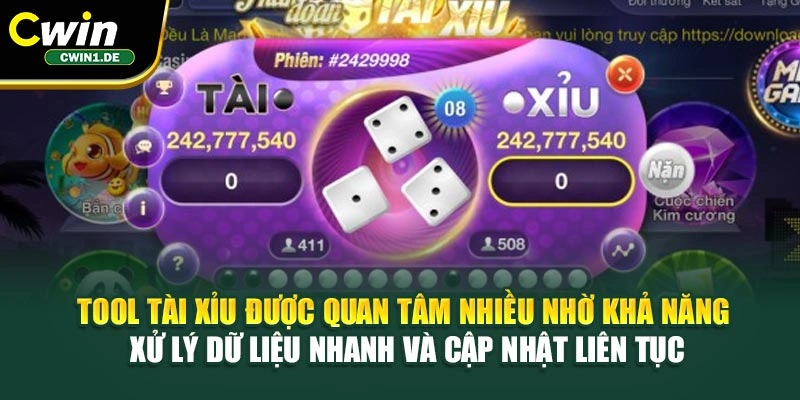 Tool tài xỉu được quan tâm nhiều nhờ khả năng xử lý dữ liệu nhanh và cập nhật liên tục